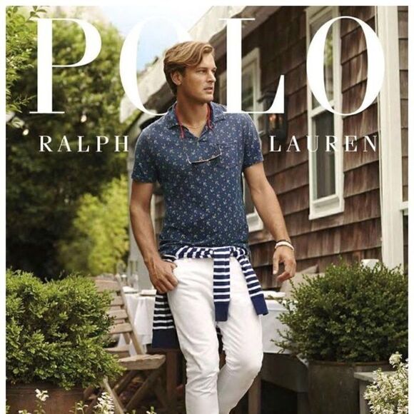 Vintage Polo Ralph Lauren 2003 Anchor-Print Polo Shirt - Navy & Off White Cotton - Picture 4 of 16